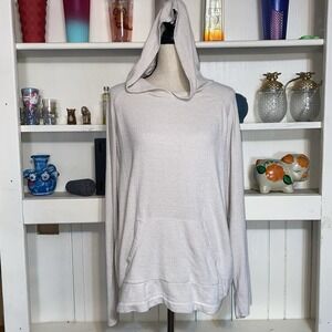 Barefoot Dreams 2X Cream Cozy Chic Ultra Lite Knit Pullover Hoodie Sweater Women